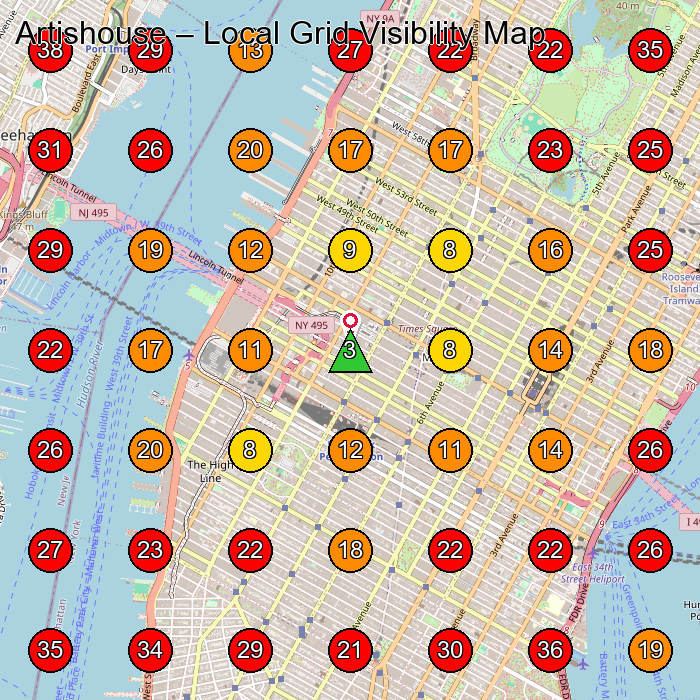 Artishouse GeoGrid visibility map for Art Studio in New York